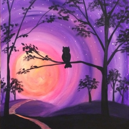 Autumn Moonlight Owl