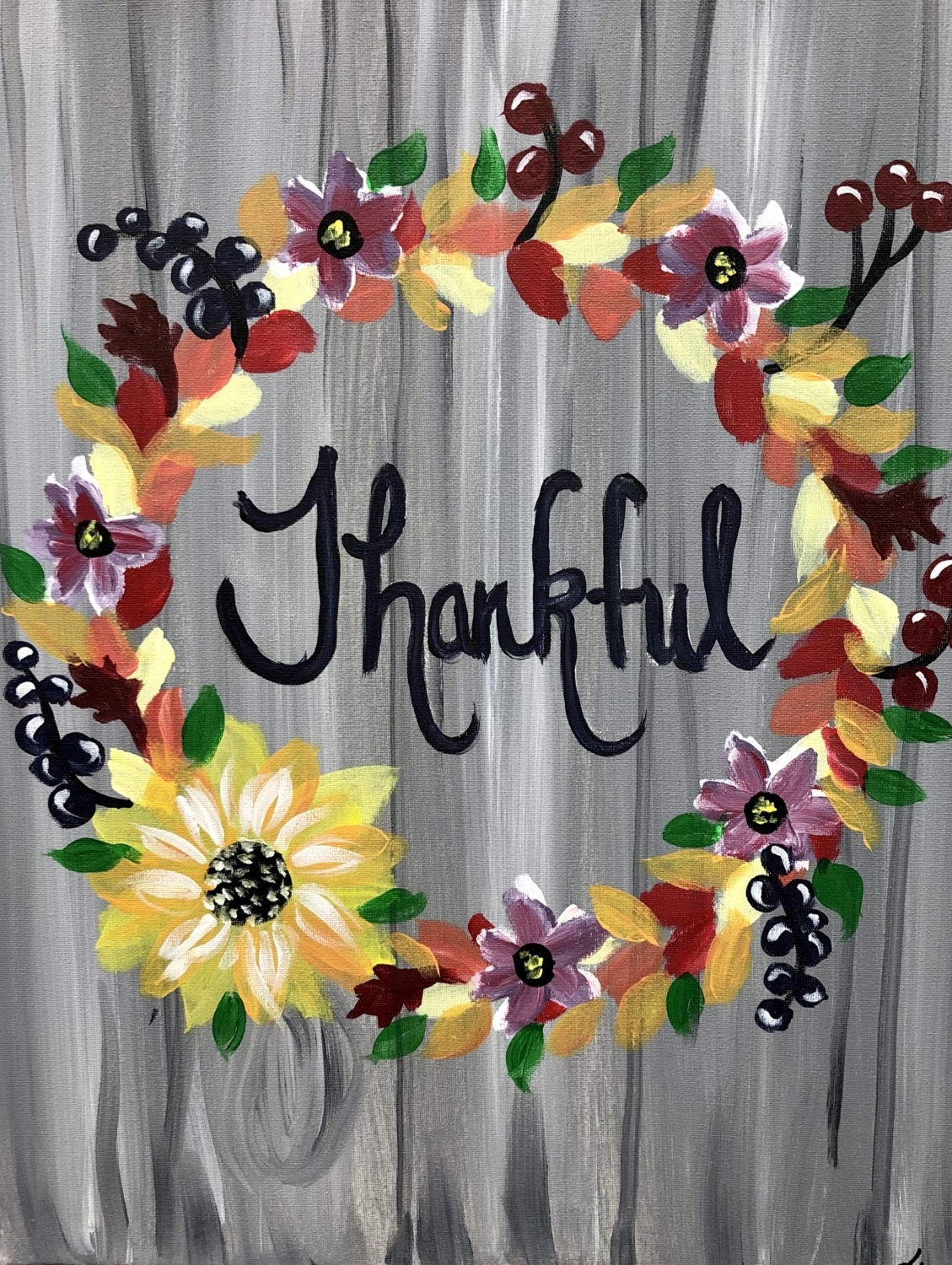 Thankful Wreath | Paint and Sip | Mimosa Refills - Wine and Canvas ...