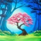 cherry blossom forest