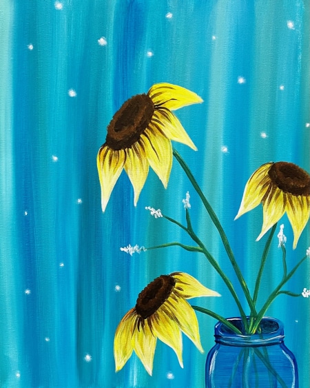 sunflower mason jar