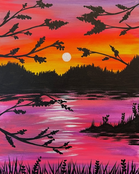 sunset on the lake