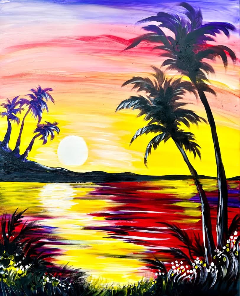 Tropical Sunset Painting Party with The Paint Sesh