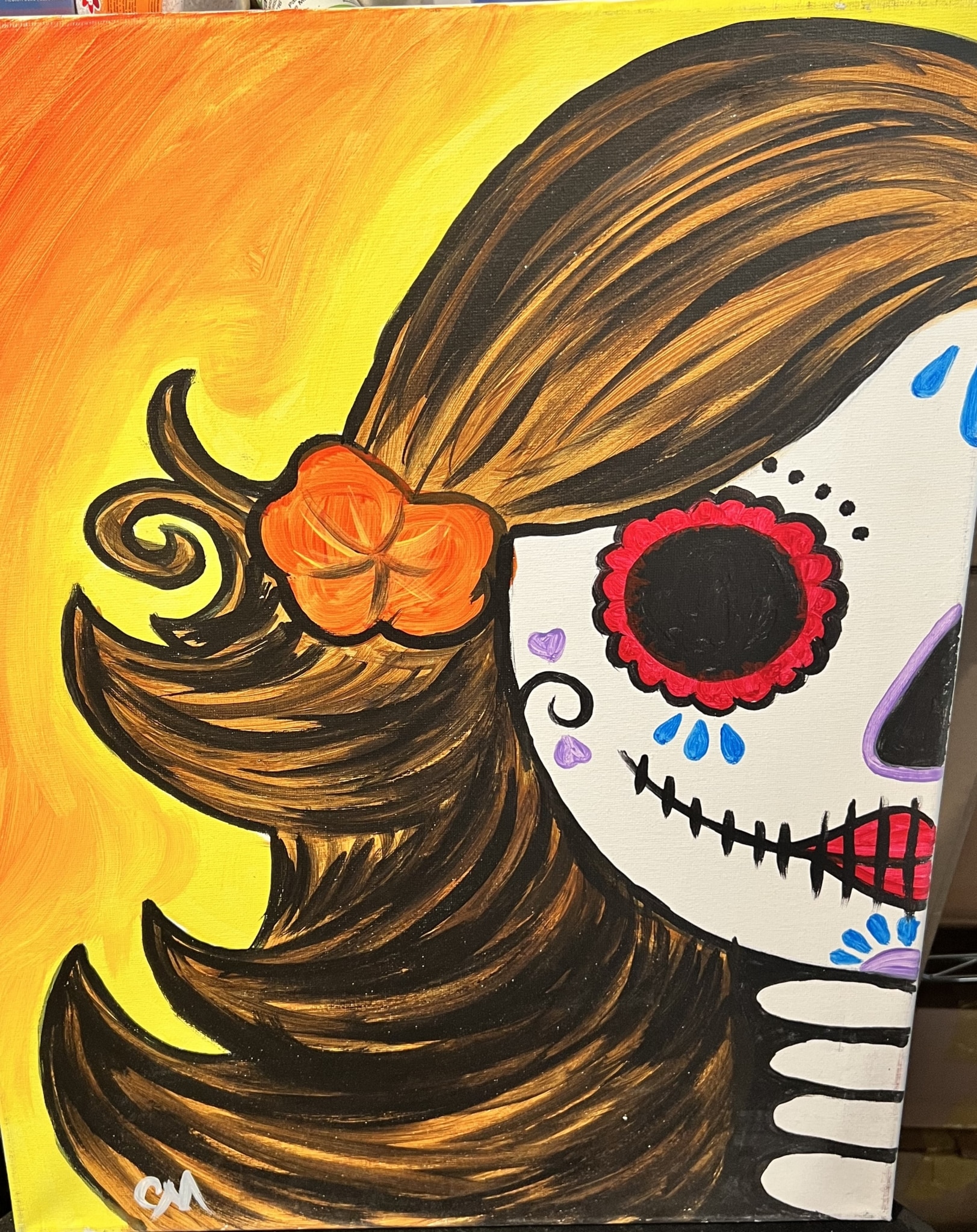 SUGAR SKULL GIRL 10 Bottomless Mimosas Wine and Canvas Las Vegas