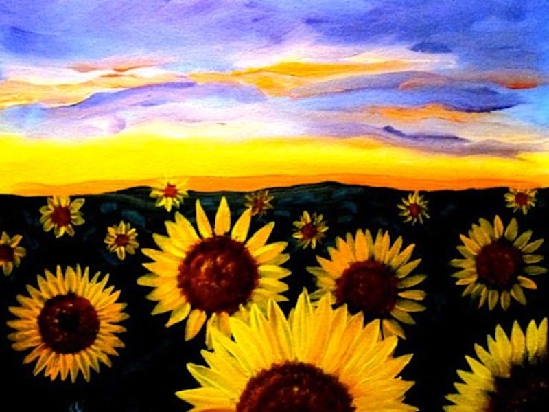 Sunset Sunflowers
