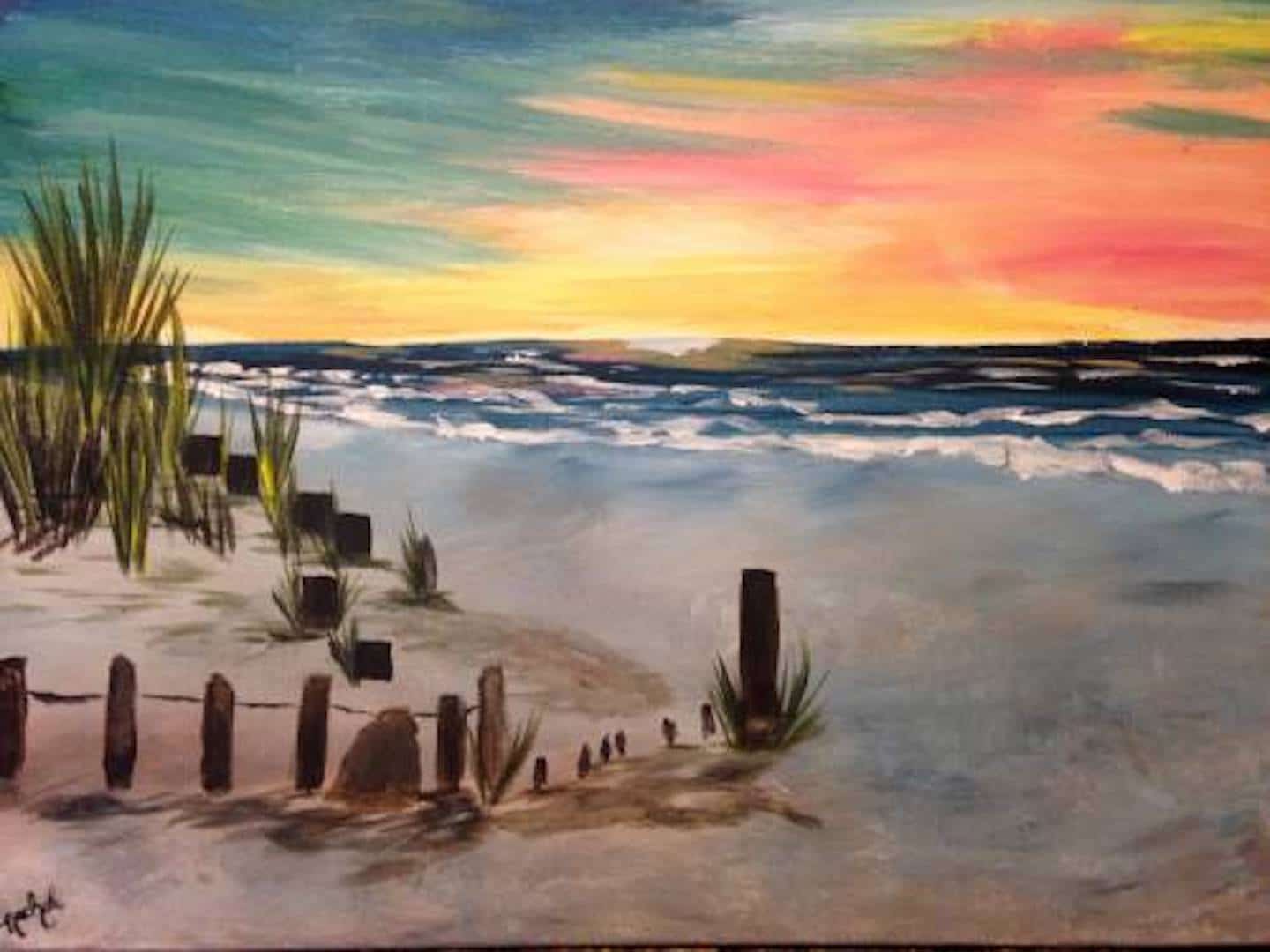 Vivid Sunset Lake Michigan