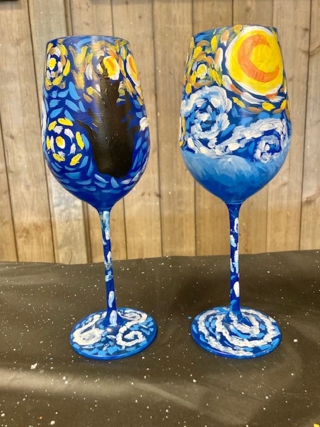 Starry Night Wine Glasses
