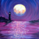 Purple Sunset Lighthouse