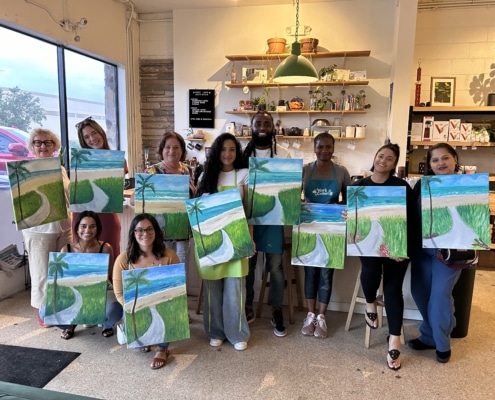Paint and Sip FUNdraiser for Make-A-Wish Central and Northern Florida - Island Wing Company UCF - Wine and Canvas Greater Orlando