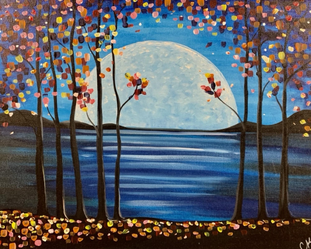 Moonlit Flowers Paint and Sip
