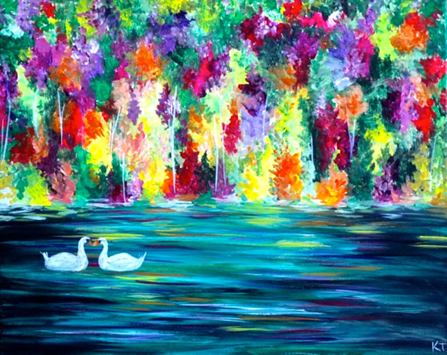Gallery Wrapped Canvas LED Art Sunset Loons Evening Solitude Kevin