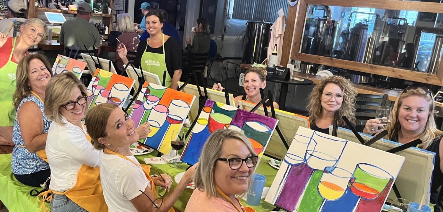 Team Bonding Painting Party Orlando - Wine & Canvas