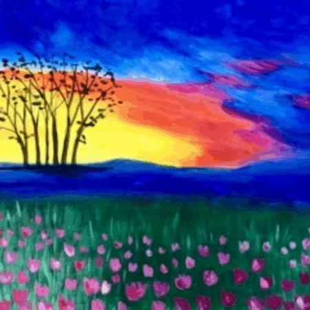 Orlando Paint Party - Sunset Tulip Dreams