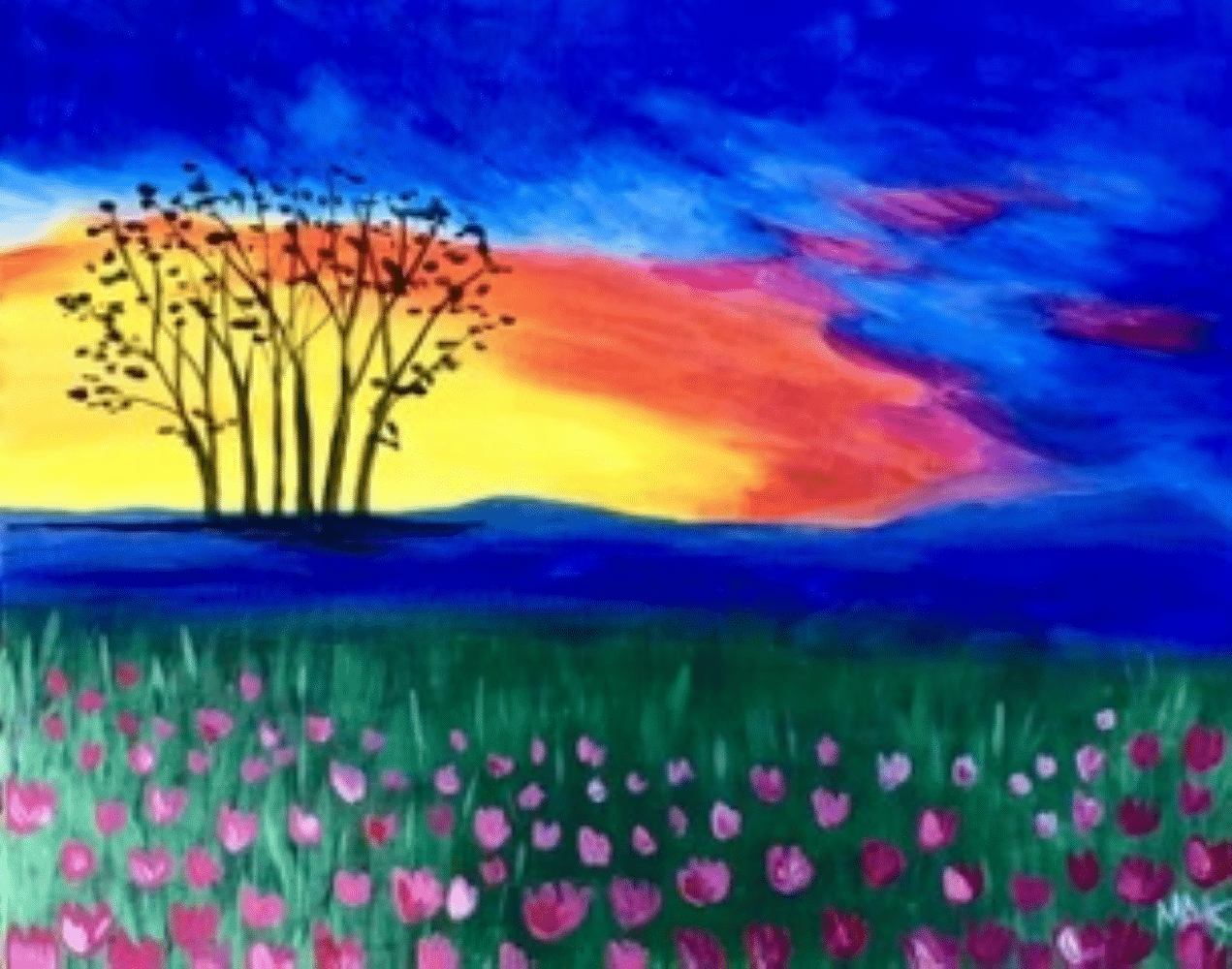 Orlando Paint Party - Sunset Tulip Dreams