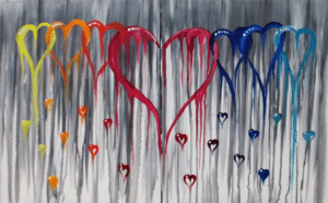 paint and sip Date Night Interlocking Hearts