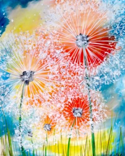 Paint and sip Bright Dandelions