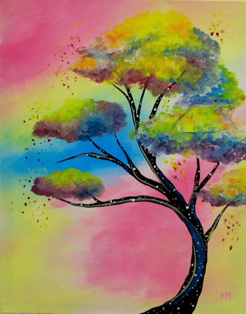 Paint and Sip Cotton Candy Tree