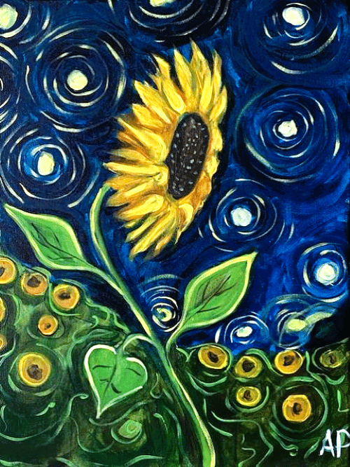 Sunflowers At Night