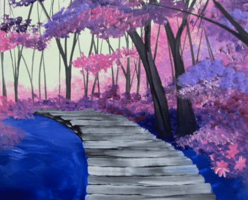 Paint and Sip Purple Boardwalk