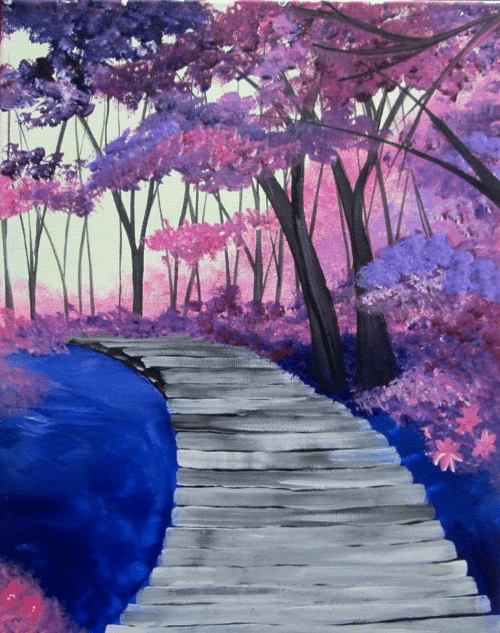 Paint and Sip Purple Boardwalk