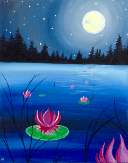Moonlit Waterlilies