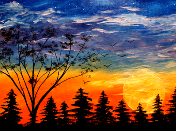 Paint and Sip Peaceful Fall Sunset