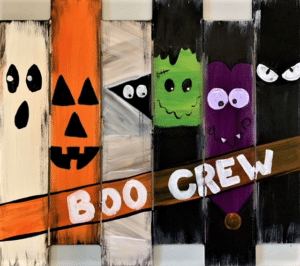 Paint and Sip Boo Crew Wood Pallet