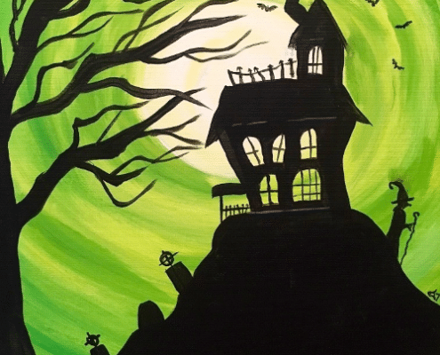 Paint and Sip Haunted House on The Hill