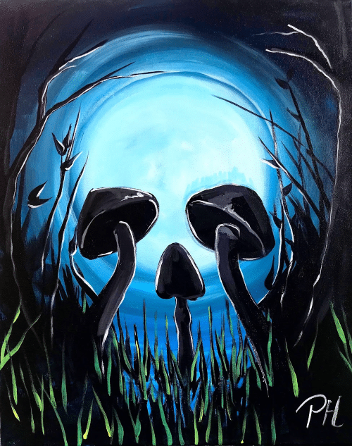 Paint and Sip Mushroom Skull