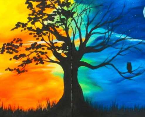 Paint and Sip Day To Night Tree