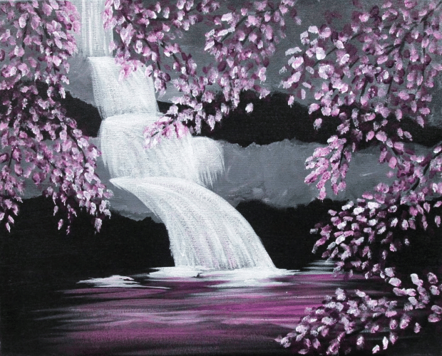 Paint and Sip Purple Waterfall