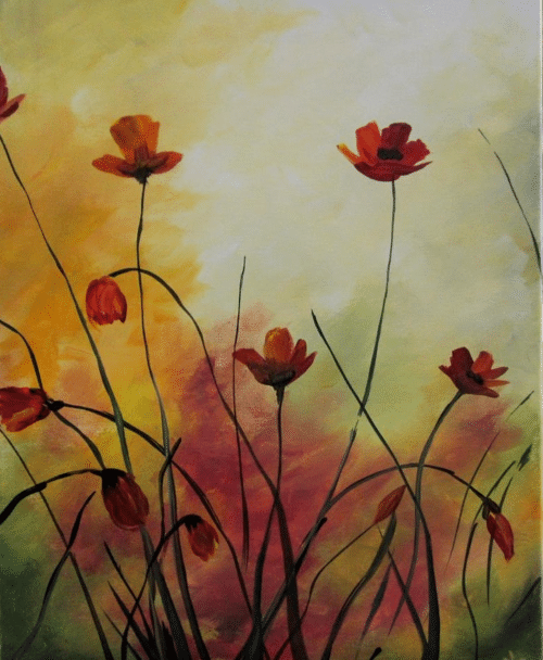 Paint and Sip Red Flowers