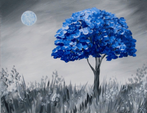 Paint and Sip Blue Tree