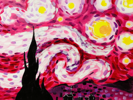 Paint and Sip Blushing Starry Night