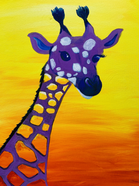 Paint and Sip Colorful Giraffe