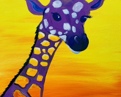 Paint and Sip Colorful Giraffe