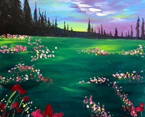 Paint and Sip Blooming Spring Meadow