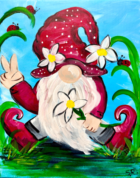 Paint and Sip Spring Gnome