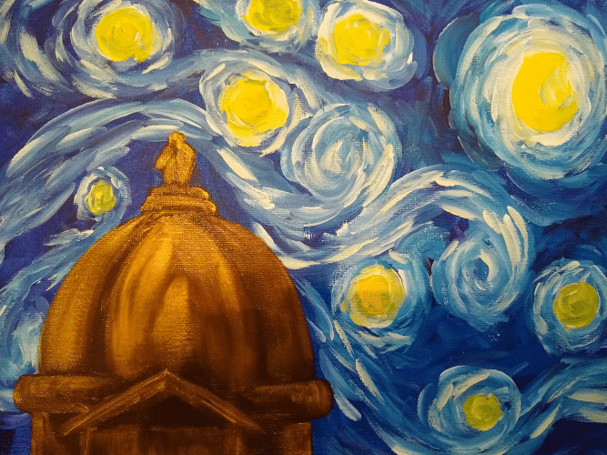 Paint and Sip Starry Golden Dome