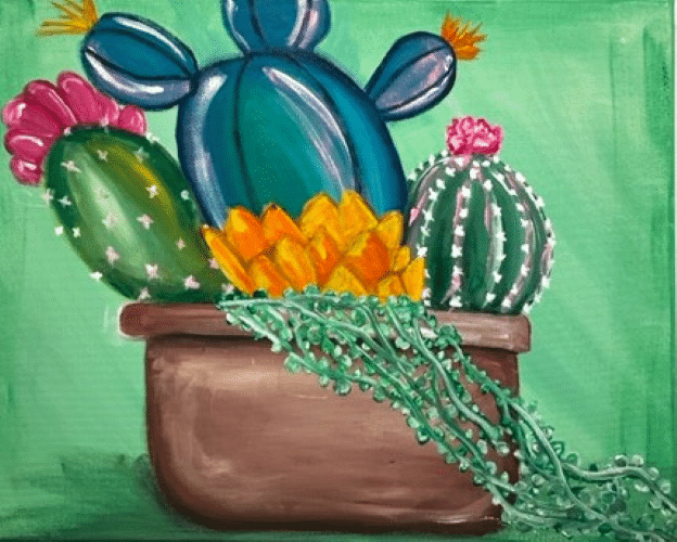 Paint and Sip Cacti