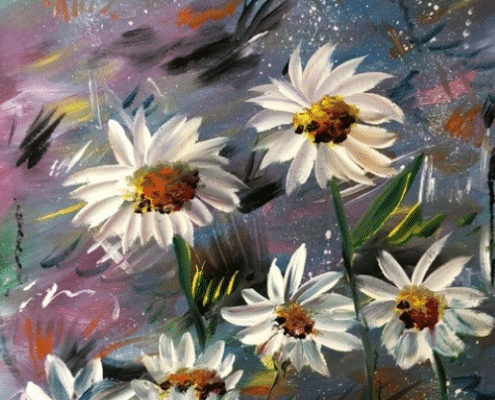 Paint and Sip Abstract Daisies