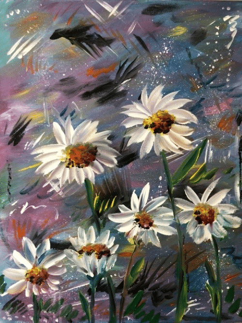 Paint and Sip Abstract Daisies