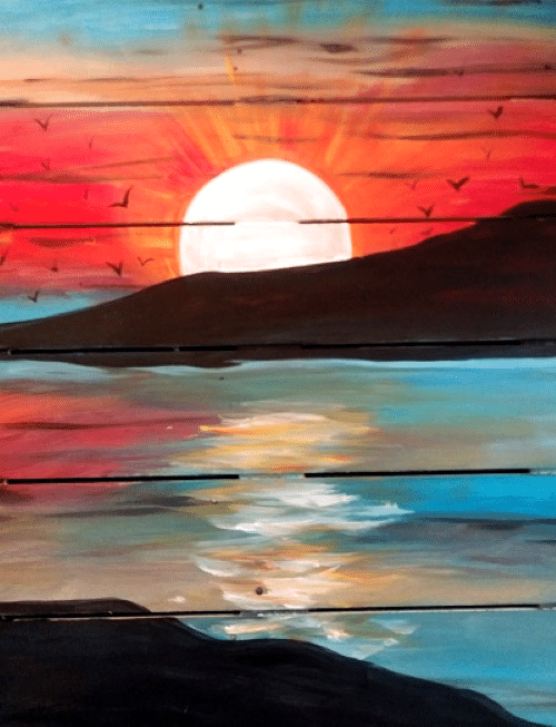 Paint and Sip Wood Pallet Event~ Colorful Sunset