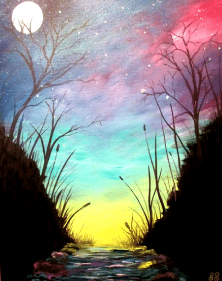 Paint and Sip Event Galaxy Sky