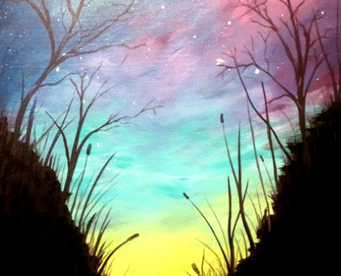 Paint and Sip Event Galaxy Sky