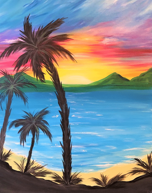 Paint and Sip Hawaiian sunset
