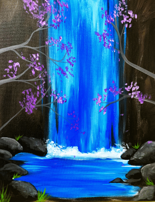 Paint and Sip Majestic Waterfall