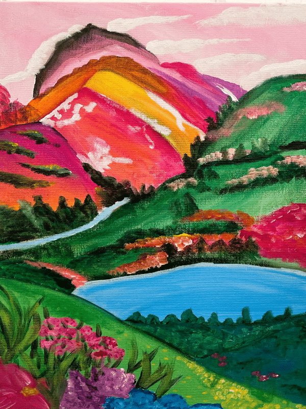 Paint and Sip Serene Mountain