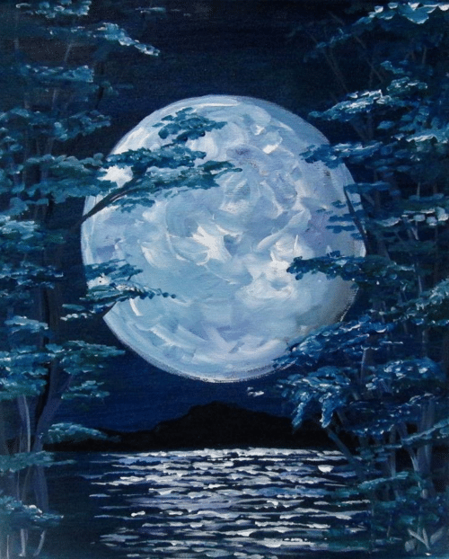 Paint and Sip Supermoon on the lake
