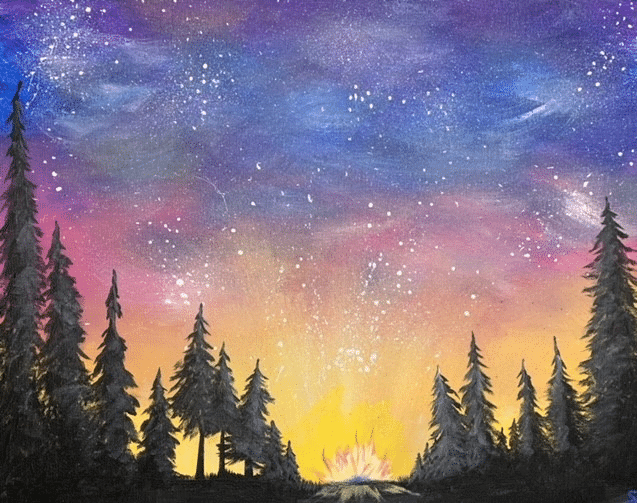 Paint and Sip Campfire Forest