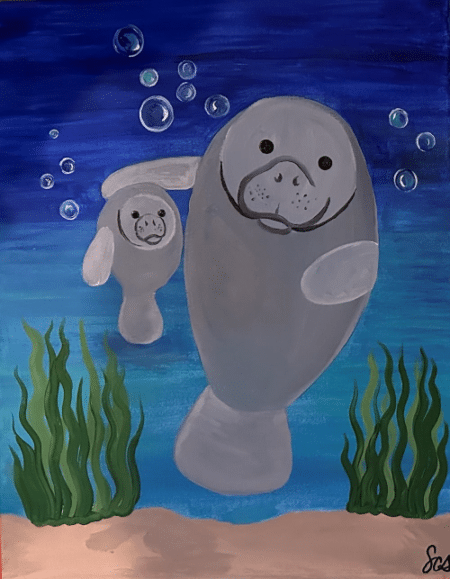 Cookies and Canvas Mama & Me Manatees